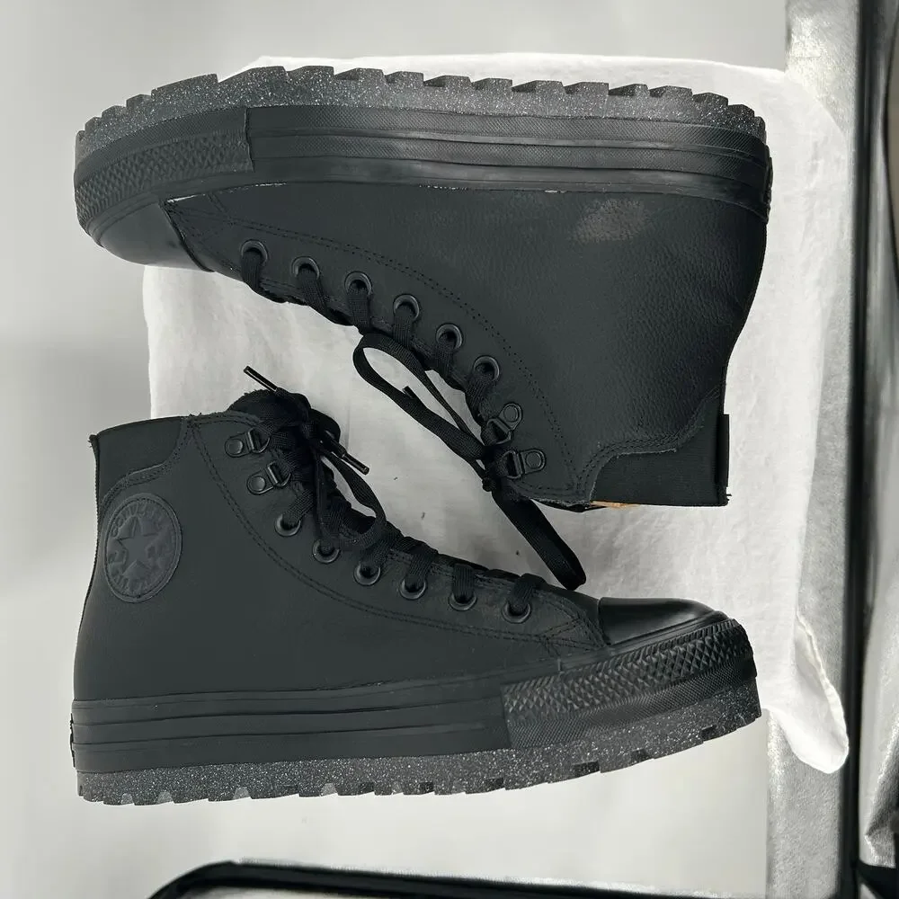 Men's Black Leather Converse Chuck Taylor All Star City Trek Sneakers Boots 9.5M - Picture 5 of 8